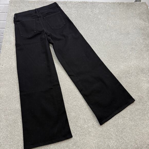 Quince NWOT Stretch High Rise Wide Leg Jeans Black Sz 29 30" - Picture 4 of 14